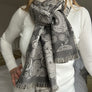 Grey/cream paisley scarf